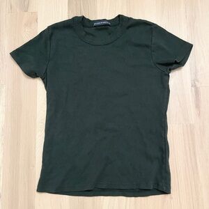 Brandy Melville Dark Green Short Sleeve Baby Tee
